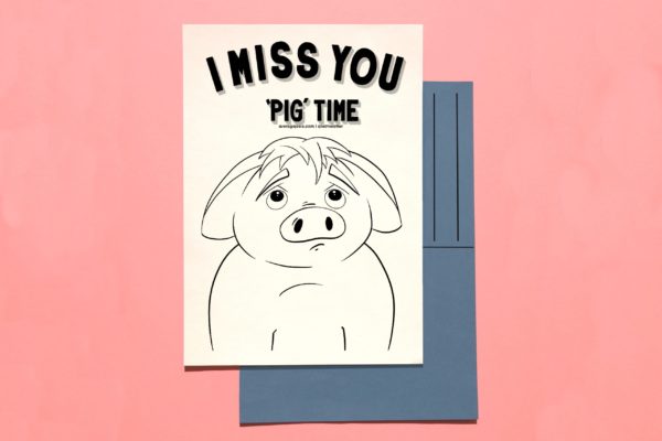 Miss You Pig Time postcard - Image 2