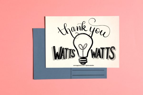 Thank You Watts and Watts postcard - Image 2