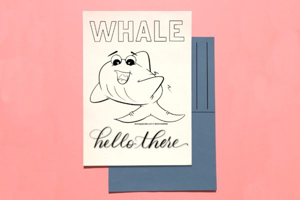 Whale Hello There postcard - Image 2